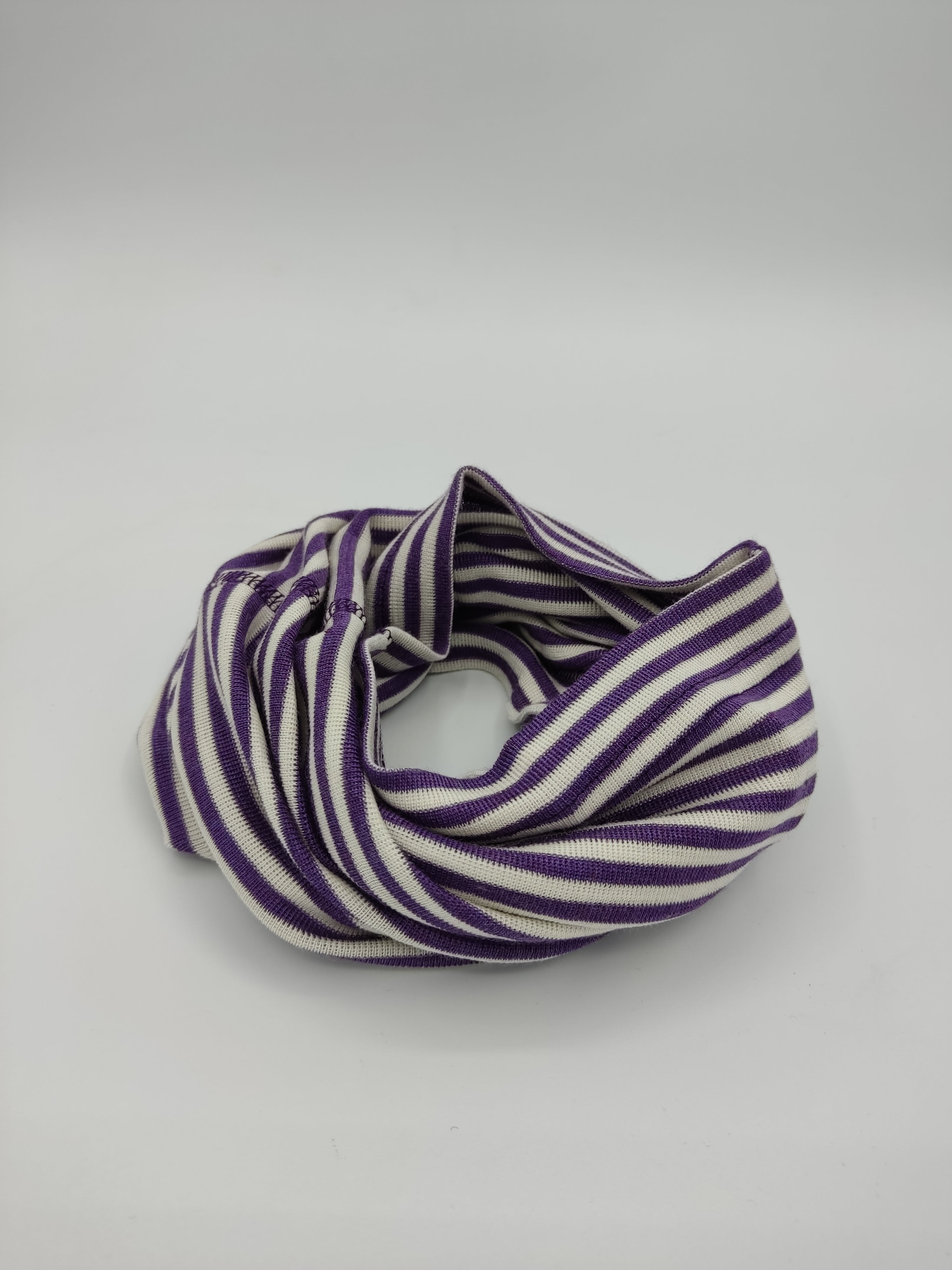 Scaldacollo in lana e seta per bambino e adulto // riga Viola